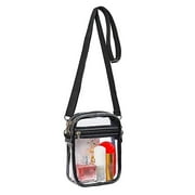 Beauos Cosmetic Bag, Shoulder Bag, Clear Crossbody Purse Bag Clear Bag Stadium Approved Inner Pocket for Concerts Festivals Sports Events